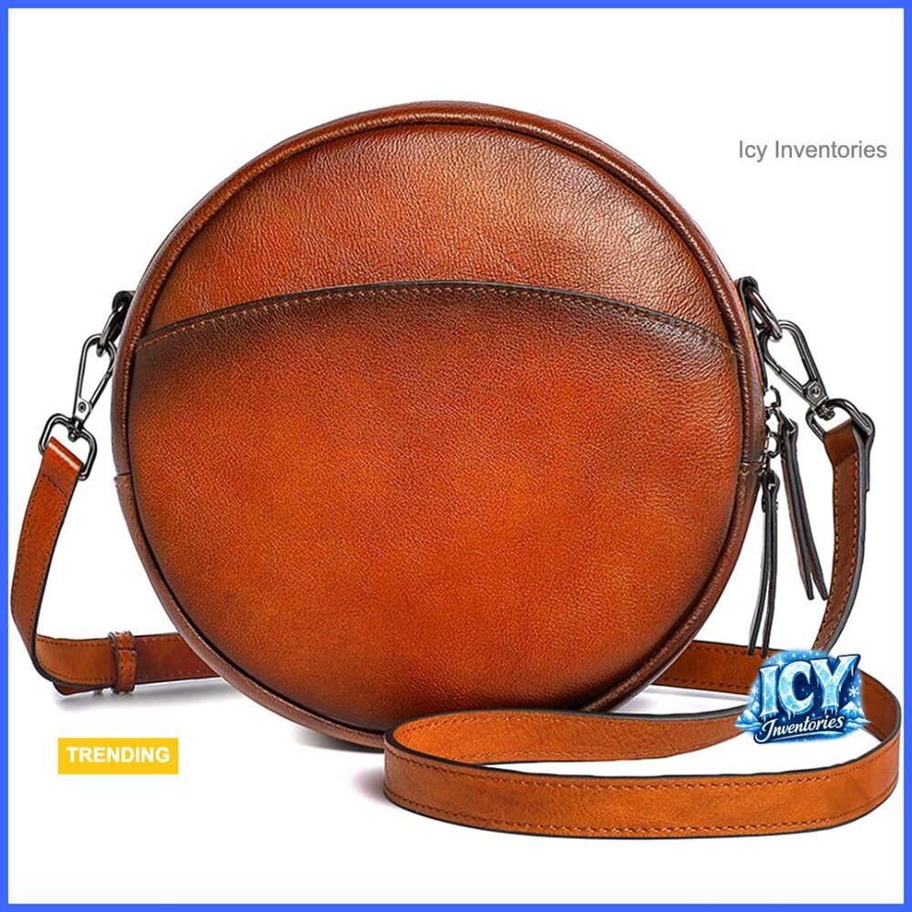 Genuine Cowhide Leather Crossbody Bag with Interchangeable Straps
